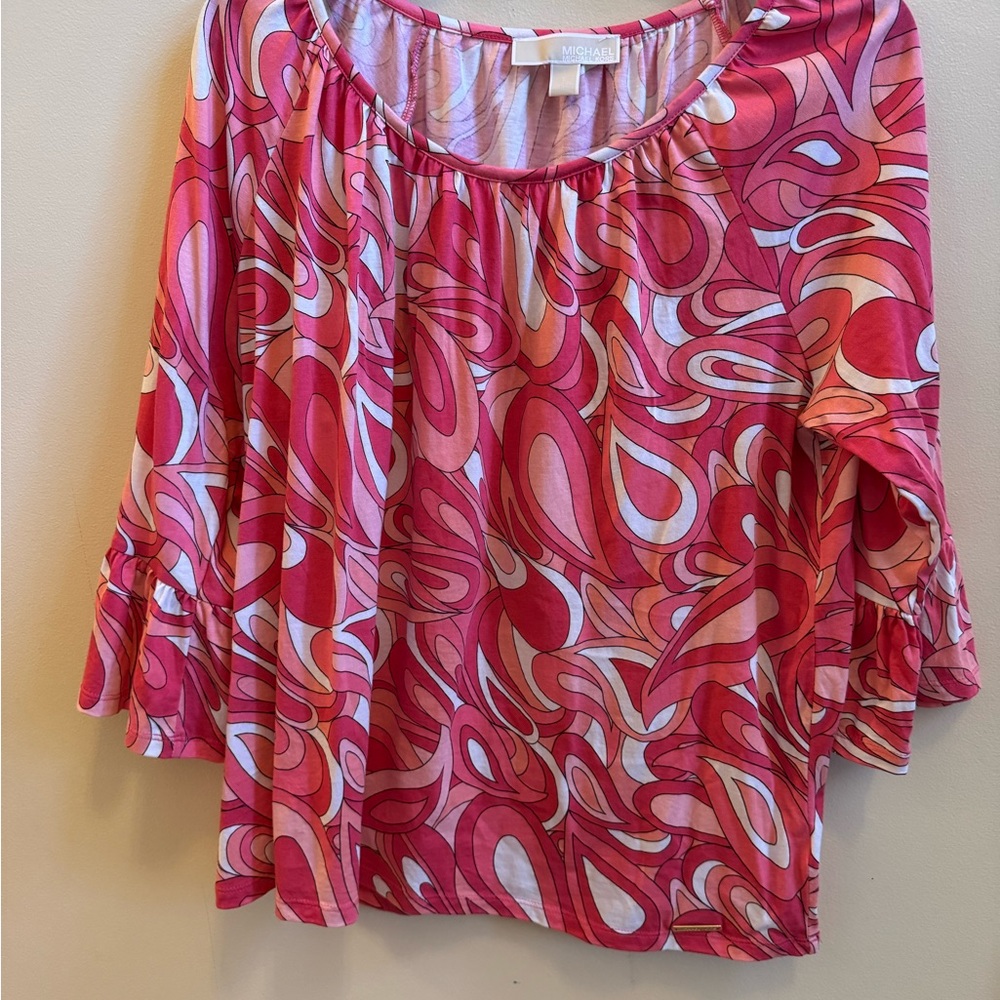 Michael Kors Red and White Graphic Tunic